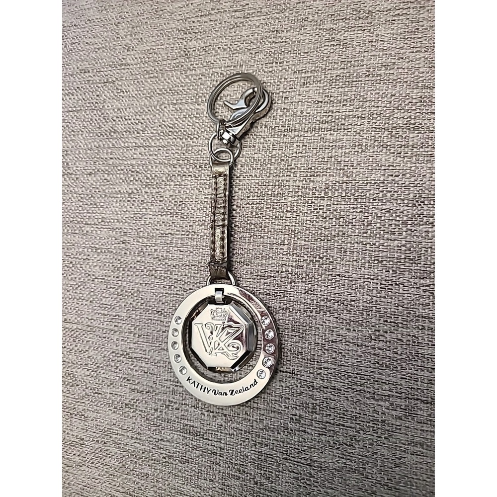 NWOT Kathy van Zeeland Silver Bag Charm Keychain Purse Clip